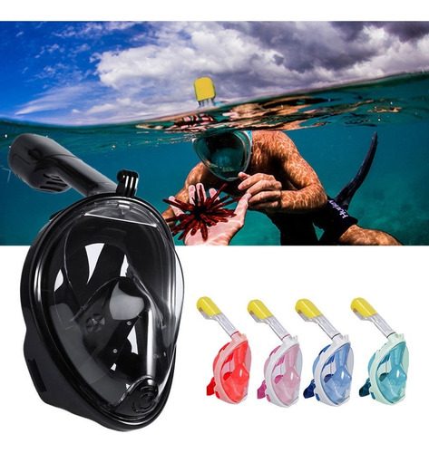 Visor 180° Grados Full Face Snorkel/diving Mascara Anti-fog Color Verde S/m