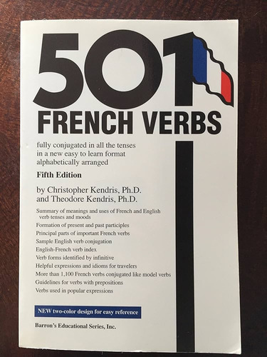 Barron's 501 French Verbs Libro Ingles Frances French Englis