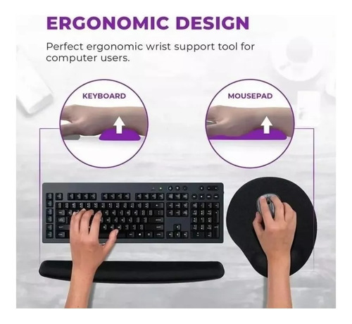 Mouse Pads Y Ergonomico Alfombrilla Teclado Reposamuñecas