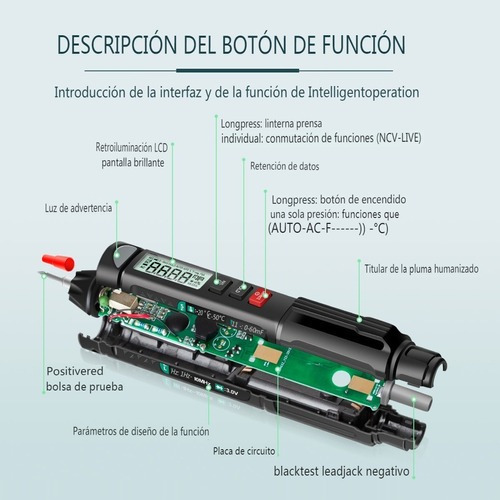 Multímetro De Pluma Aneng A3007 6000 Cuentas Multímetro Digi