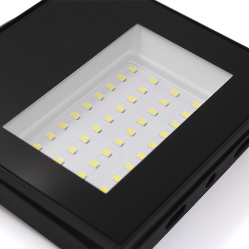 Kit 10 Holofote Refletor Led Eco Pro 100w C/ 3 Opções De Luz Carcaça Preto Luz Branco-quente