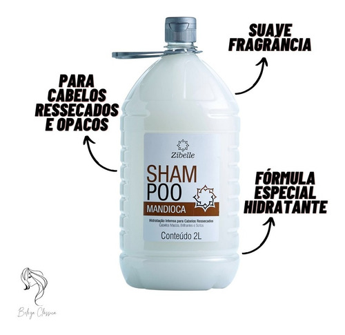 Kit 3 Shampoo Mandioca Maciez E Hidratação Intensa 2l