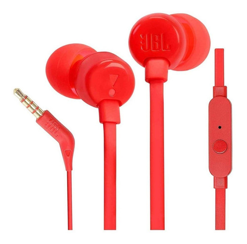 Auricular Intrauditivo Con Micrófono Rojo Jbl Tune110