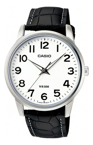 Reloj Casio Mtp 1302 Piel Negro Fechador Sumergible 50m