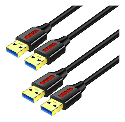 Paquete De 2 Cables Usb 3.0 A A A Macho De 1.5 Pies, Cable U