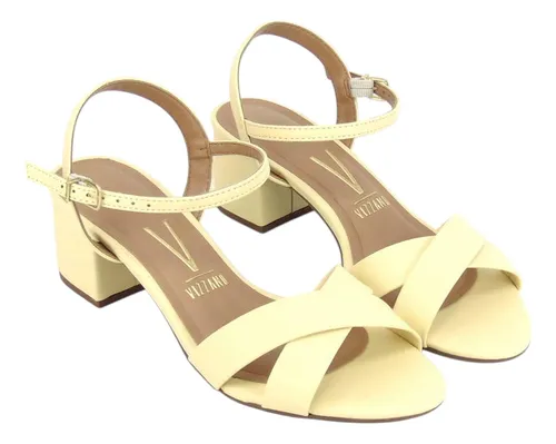 Sandalias Vizzano Cruzadas Amarillas Taco Bajo Clásicas