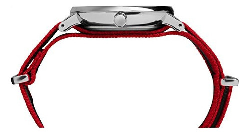 Reloj Pulsera Timex Tw C030800 9j Con Correa De Lona Color Multicolor - Fondo Negro