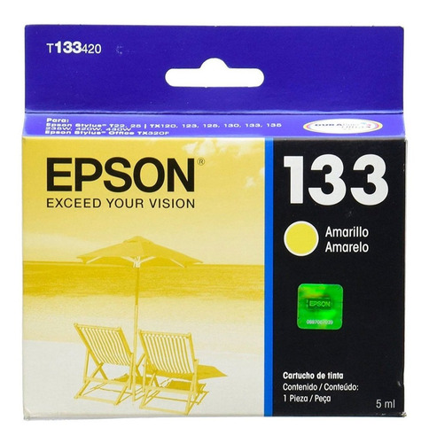 Cartucho De Tinta Epson 133 Amarillo T133420-al 