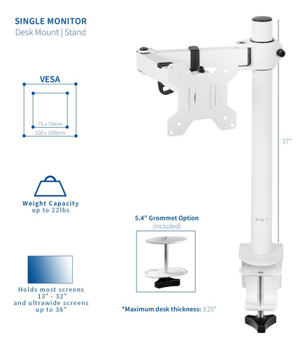 Monitor Arm Desk Mount Vivo Stand-v001w Para 32 E 38