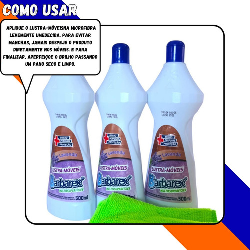 Kit 3 Lustra Moveis Brilho Perfuma Protege + Microfibra