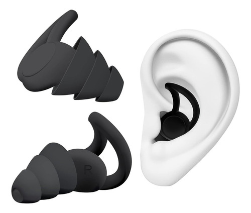 Silicona Negra Tapones Para Los Oídos Anti-ruido