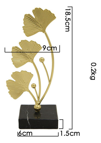 2 Piezas De Adorno De Hoja De Ginkgo Nórdico, Estatua,