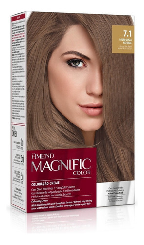 Kit Tintura Amend  Magnific color Kit coloração creme tom 7.1 loiro cinza natural para cabelo