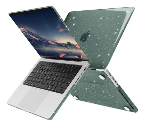 Case Mosiso Verde Sparky Glitter Para Macbook Pro 14 2021 (Usado)