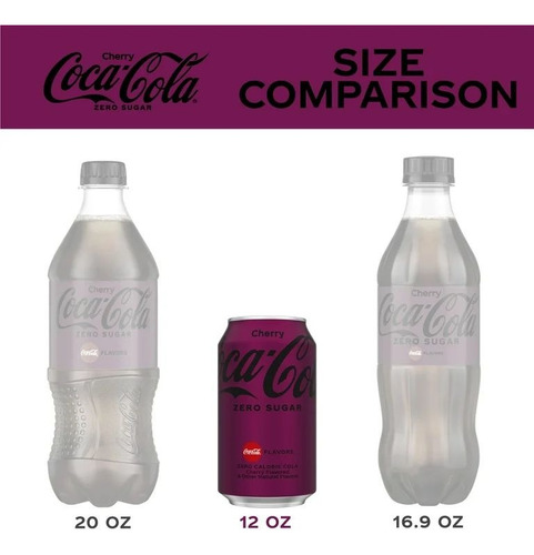 Refresco Coca Cola Cherry Zero Sugar 12 Pack 355ml Importado