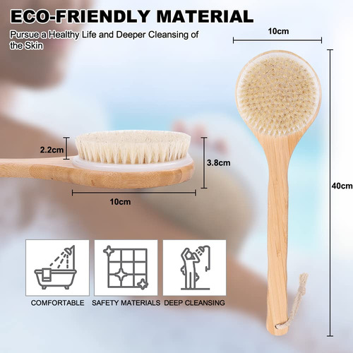 Cepillo De Baño Suave, Cepillo Corporal Seco Con Cerdas For