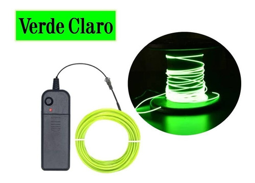 Luces Hilo Neon Alambre Tira 2 Metros Pilas Cable Decoracion