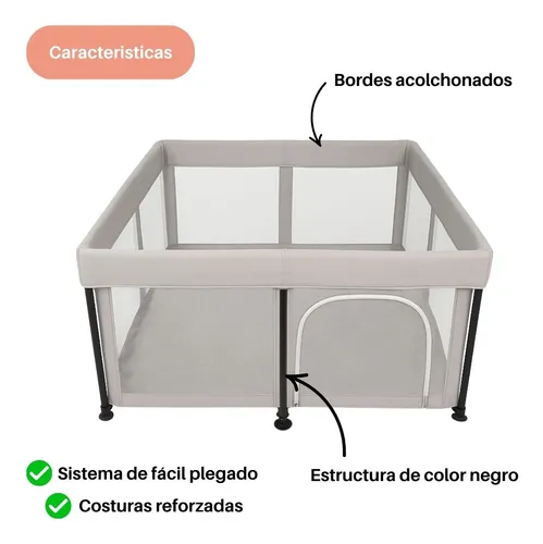 Corralito Bebe Infantil Corral Plegable Seguridad 127x127cm Una Ganga® 250201
