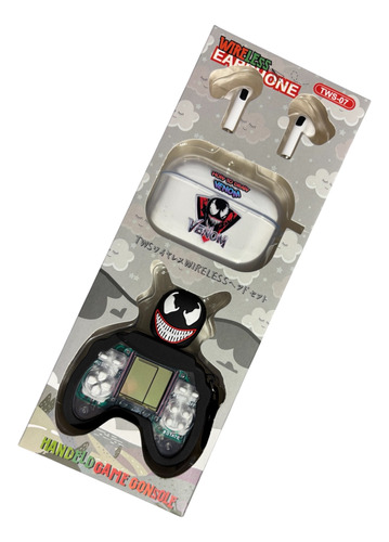 Auricular Y Consola De Juegos Retro Mario G , Stich , Venom Negro