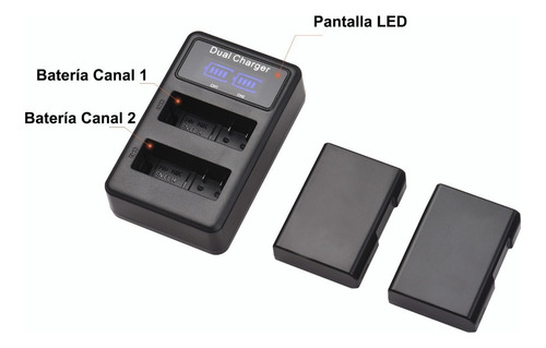 F Kit De Bateria E Carregador En-el14 2pcs 7.4v 1500mah