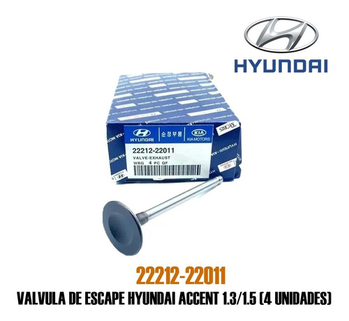 Valvula Escape Hyundai Accent 1.3/ 1.5