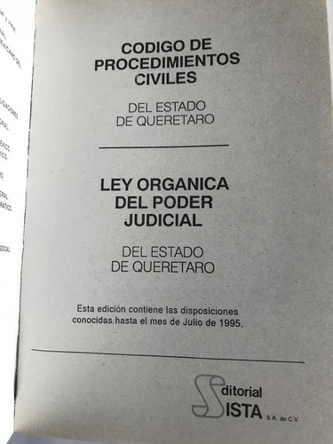 Código De Procedimientos Del Estado De Querétaro Y Ley Orgán