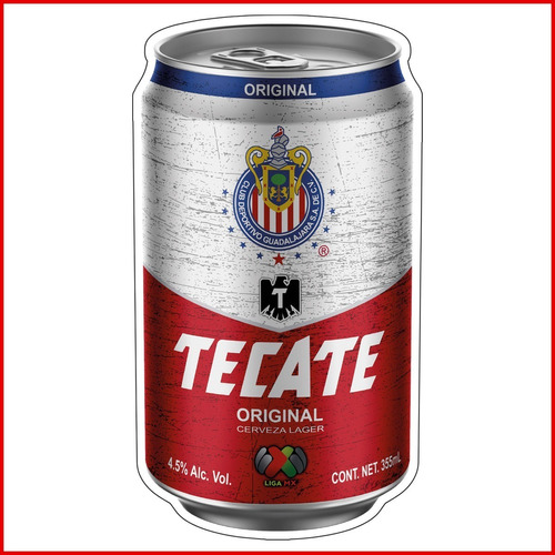 Vinil Decorativo Cerveza Tecate Chivas Liga Mx - 60cm
