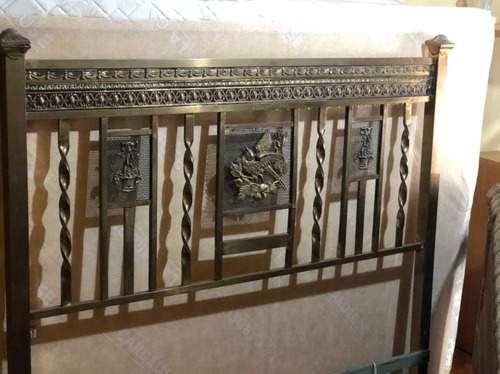 Imagen 6 de 6 de Respaldo Cama Antiguo Bronce 2 Plazas Muy Bueno