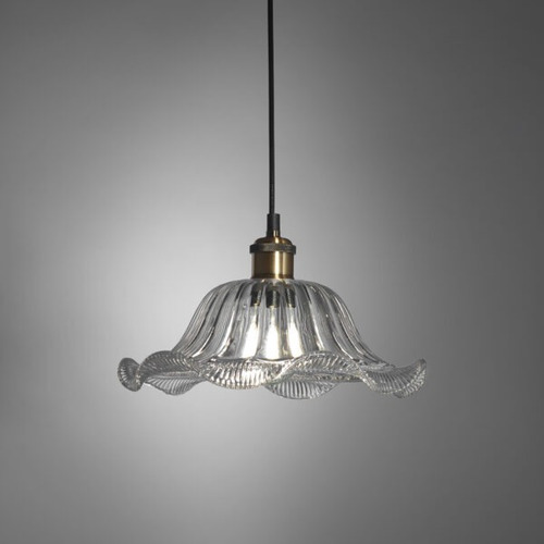 Imagen 2 de 3 de Lampara Colgante Vidrio Trasparente 30 Cms Vin Leuk E27