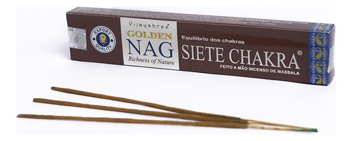 Incenso Indiano Vijayshree Golden Nag Sete Chakras 15g