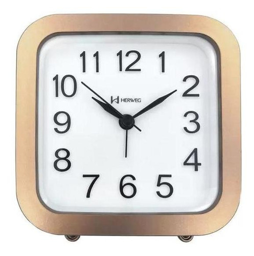 Relogio Despertador Alarme Alto 2719 Dourado Herweg