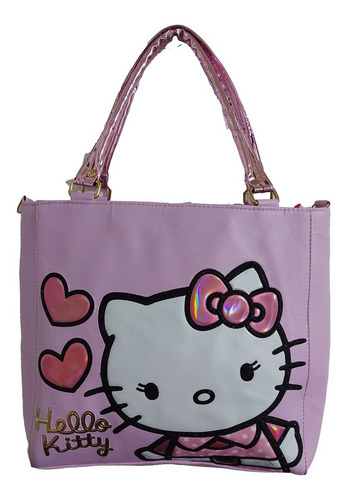 Imagen 1 de 8 de Bolsa De Mano De Dama, De Hello Kitty En Color Lila Claro