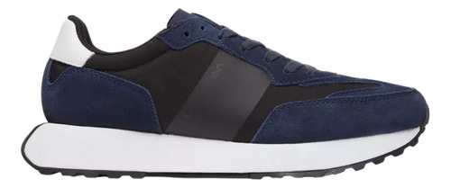 Tenis Calvin Klein Low Top Lace Up Mix Azul Hombre Hm0hm0049