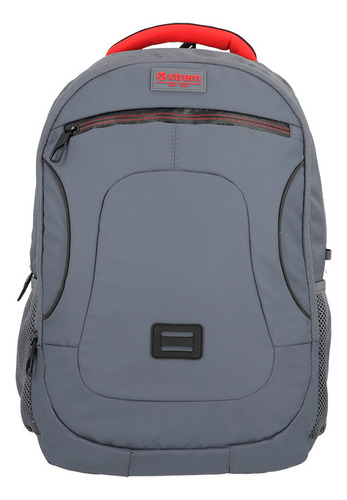 Mochila Xtrem Gamma 4xt Graphite/red Color Gris Diseño de la tela Lisa