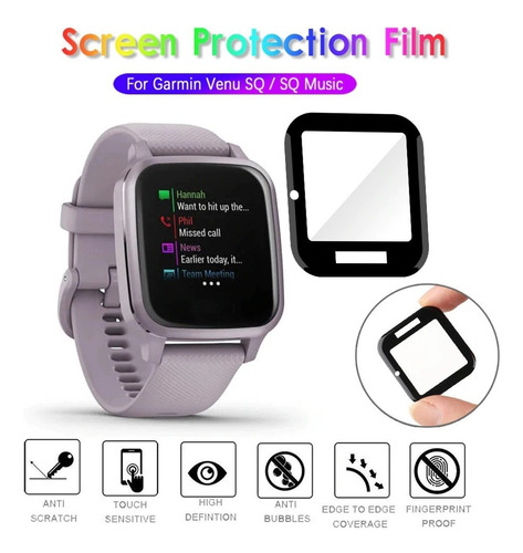 2 Micas Protectoras 3d De Tpu Premium Para Garmin Venu Sq