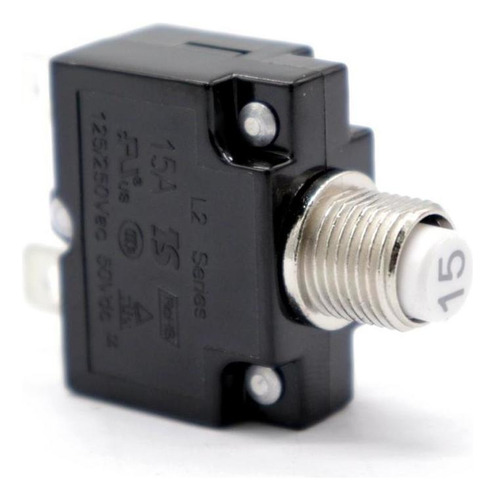 10 Disyuntor 15amp Botón Pulsador Reiniciable Montaje En