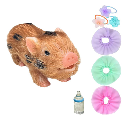 Fweaad Reborn Piggy Doll Mini Piggy Toy Silicone Pig Doll