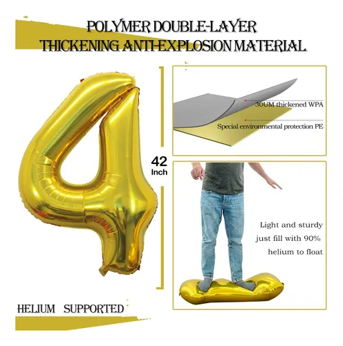 Goer Globos Con El Número 40 Para Decoraciones De Fiesta D.