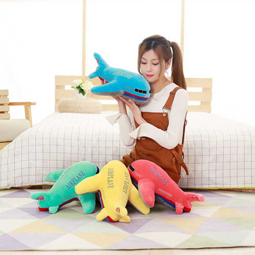 Adorable Cojín De Peluche Con Forma De Avión De Dibujos Anim