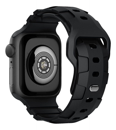Malla De Silicona Apple Watch Band 45mm 44mm 42 Mm Negra