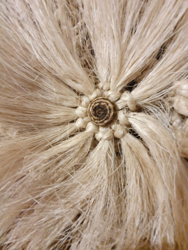 Coruja Macramé Sisal Olhos Cortiça