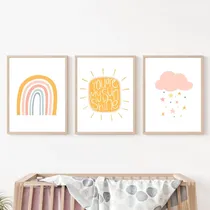 Comprar Set X3 Cuadros Infantiles Nórdicos Sunshine 33x43 Completos