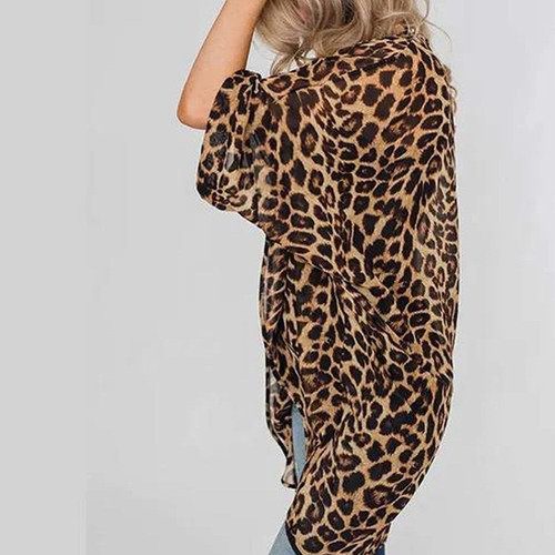 Kimono Con Estampado Playa Cárdigan De Gasa Para Mujer