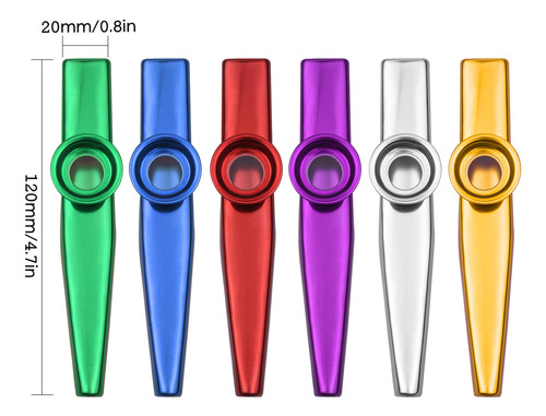 Kazoo De Aleación De Aluminio 6pcs Para Niños.adultos Prin