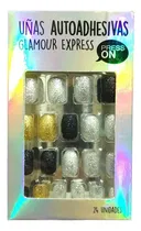 Comprar Uñas Press On Autoadhesivas X 24 Un Infantiles Thelma&louise Color Dorado Y Plateado Noche