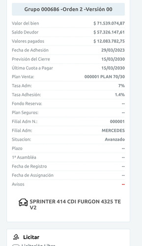 Mercedes Benz Sprinter 414 Cdi 4325 Te V2
