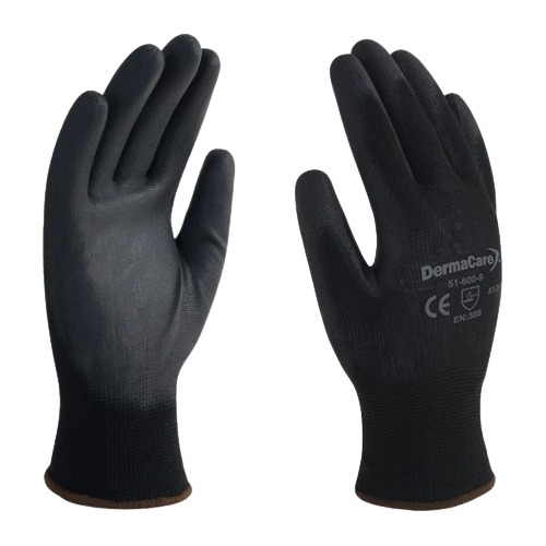 Guante De Nylon Con Palma De Poliuretano Negro