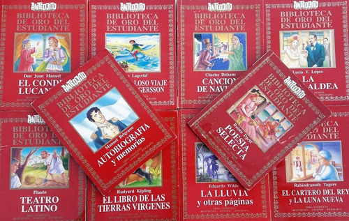 Anteojito Biblioteca De Oro Roja Lote Con 10 Libros Usados 