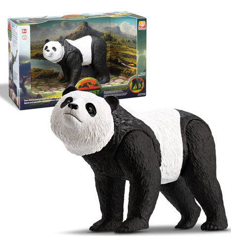 Boneco Urso Panda Em Vinil Forest Animals Silmar Brinquedos
