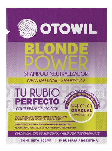 Shampoo Neutralizador Otowil Rubios Blonde Power Sobre 10g